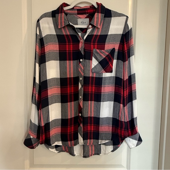 Rails Hunter Flannel Shirt in White Indigo Blush - Picture 1 of 12